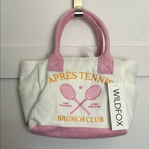 Wildfox Pink and White Crossbody Bag with Graphic Design